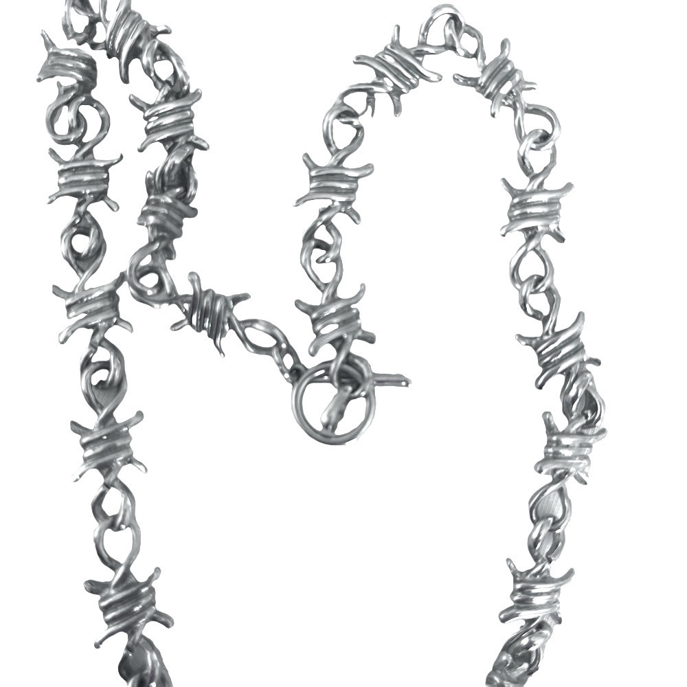 SILVER BARBED WIRE NECKLACE
